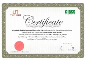 Hot water certificte for HHI